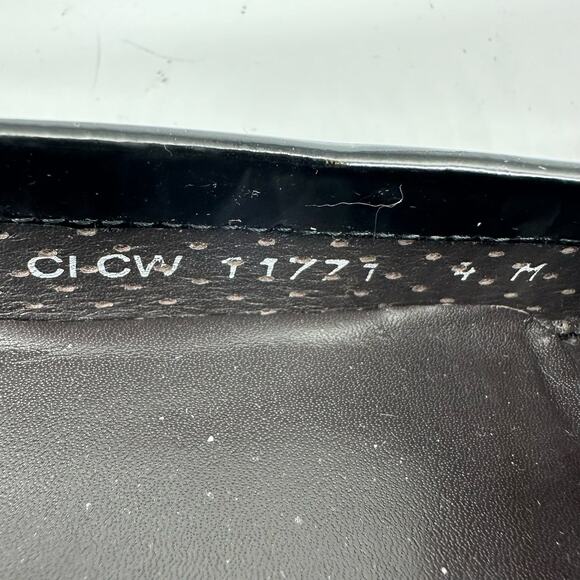 Stuart Weitzman Black Patent Leather Loafers Flats Front Buckle Womens Size 4M - Picture 14 of 16